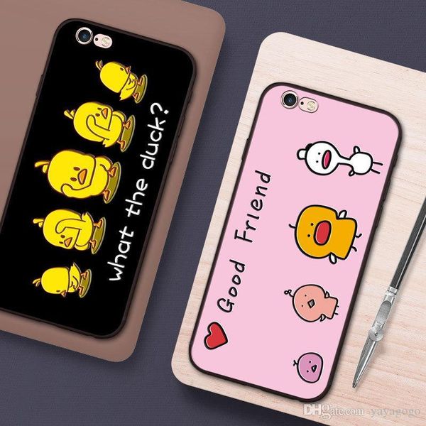 

artoon cute duck cat pig cases for iphone x xs xr max 6 7 8 pluscell phone anti-knock matte tpu fitted case