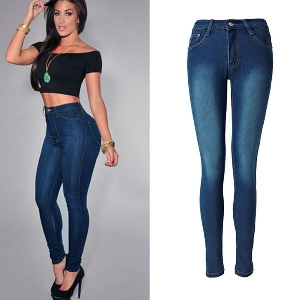 

fashion brand designer jeans woman mom jeans pants boyfriend jeans for women with high waist push up stretch slim pencil pants, Blue