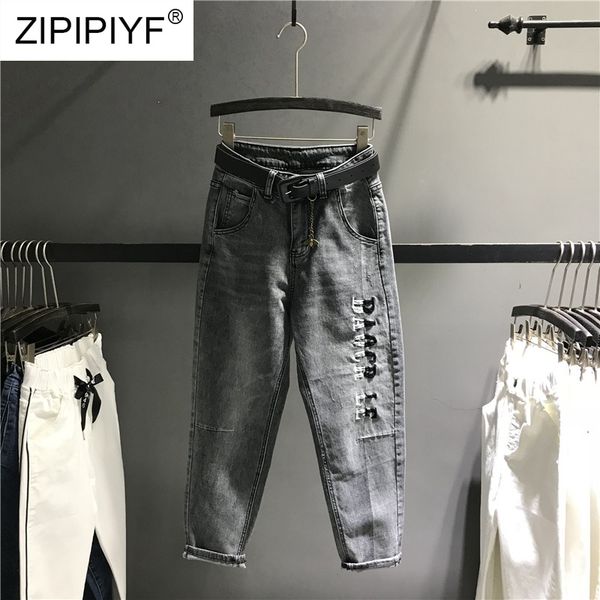 

arrival women high waist jeans casual washed denim jeans embroidery fit lady stretch elastic pants female trousers k471, Blue