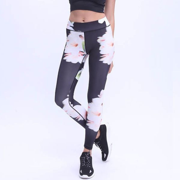 

leggings sport women fitness pants printed hip-up breathable yoga pants exercise running feminina seamless sports trousers, White;red