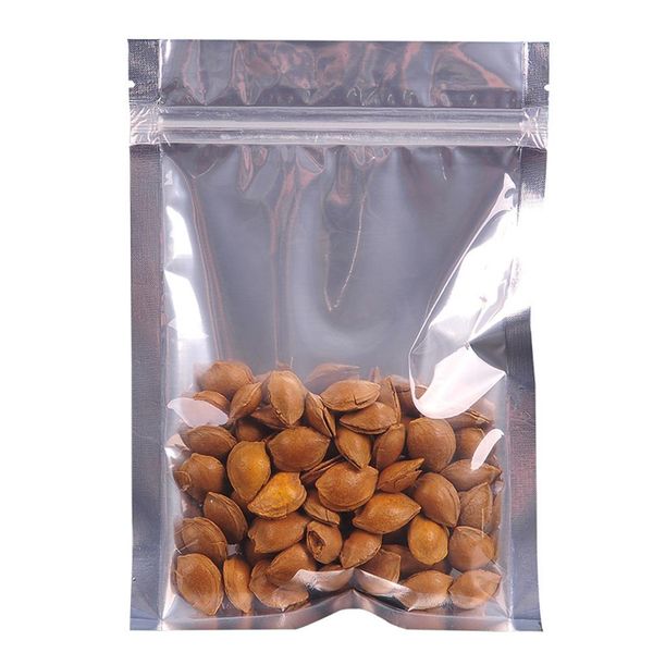 

100pcs/pack storage bag aluminum foil zipper bags translucent organizer self sealing packaging plastic bag