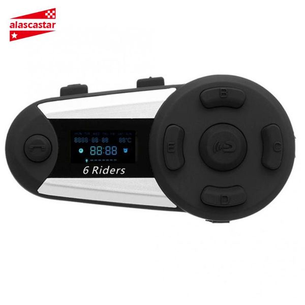 

waterproof motorcycle intercom helmet headset 6 people connect helmet speaker interphone moto headset intercom 1200m t20s