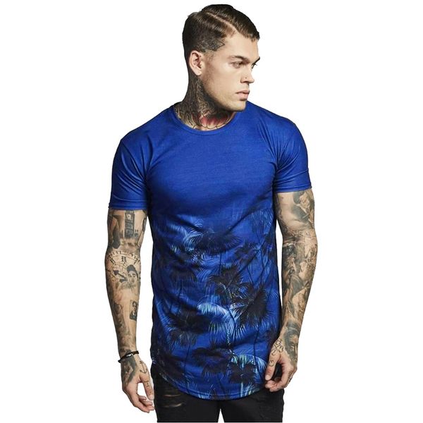 

summer printed men designer t-shirts casual loose short sleeve hip hop purple blue t-shirts tees for men, White;black