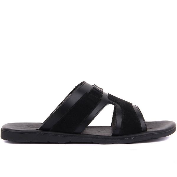 

sail-lakers black suede leather men slippers