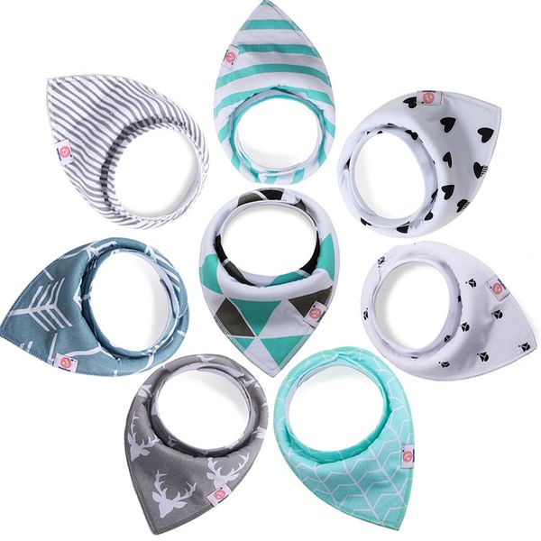 

Amazon Hot Sale Knit Cotton Colorful Gift Set for Drooling and Teething Baby Bandana Bibs Baby Bandana Drool Bibs