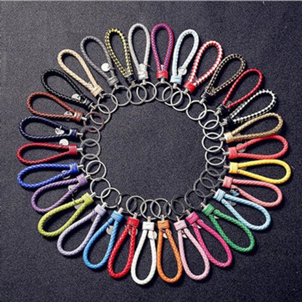 

кожа pu бѬелок подвека key chain деѬжаел авомобил keyrings плеенй woven rope бѬелки мео, Silver