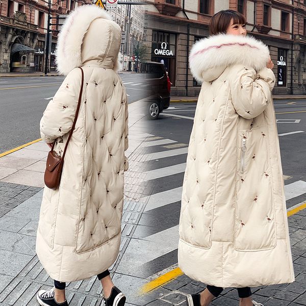

thick down jacket cotton-padded clothes women's long large size loose-fit cotton-padded jacket 2019 new style fashion korean-sty, Blue;black
