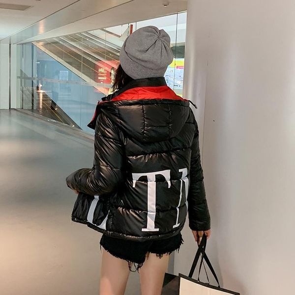 

coat jacket hooded winter jacket for women parkas mujer 2019 new women's outerwear female, Black