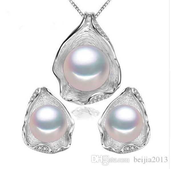 

бесплатная доставка pearl ювелирные изделия, жемчуг подвесные комплекты ювелирных изделий для женщин жемчужное ожерелье серьги комплект ювел, Silver