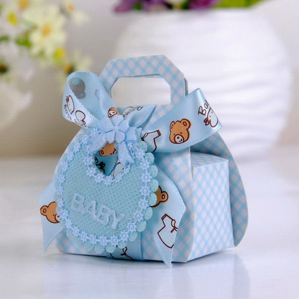 

36pcs / серия baby shower детские candy box симпатичные бейби шауэр партии коробки симпатичные bib розовый синий прекрасные конфеты малый по