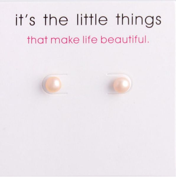 

dogeared stud earrings with card 925 sterling silver 6-7mm natural freshwater pearl stud fashion jewelry valentine day gift, Golden;silver
