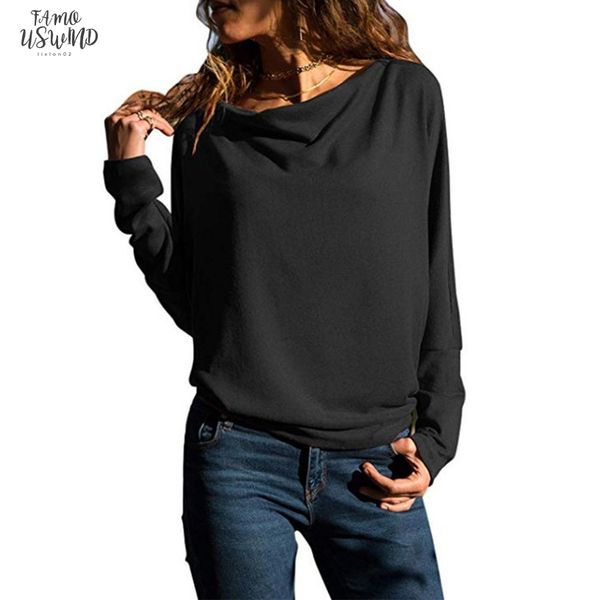 

spring summer fashion round neck drape casual soft loose women t shirt solid pullover batwing sleeve ladies elegant, White