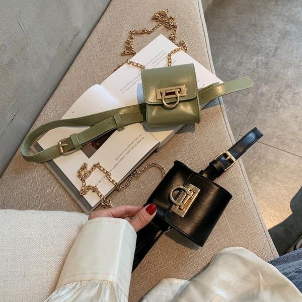 

women's solid color small delicate exquisite leather shoulder bag waist bag