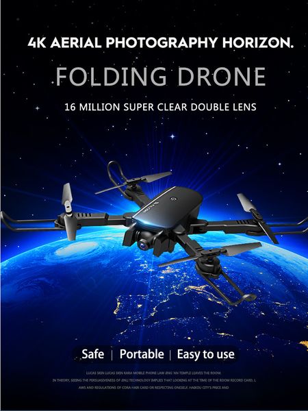 

dual camera aerial drone folding four-axis aircraft optical flow fixed height remote control aircraft cross-border toys