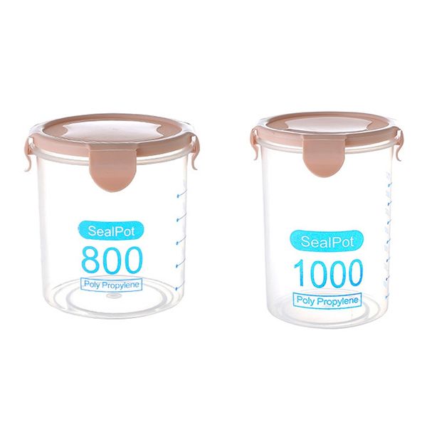 

2 pcs kitchen container seal pot coffee candy storage tank plastic cereals box cookie canister jars for spices p