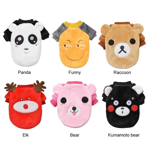 

cartoon pet clothes flannel sweater for puppy kitten small dog autumn winter warm suit jumpsuit for chihuahua teddy with sleeves