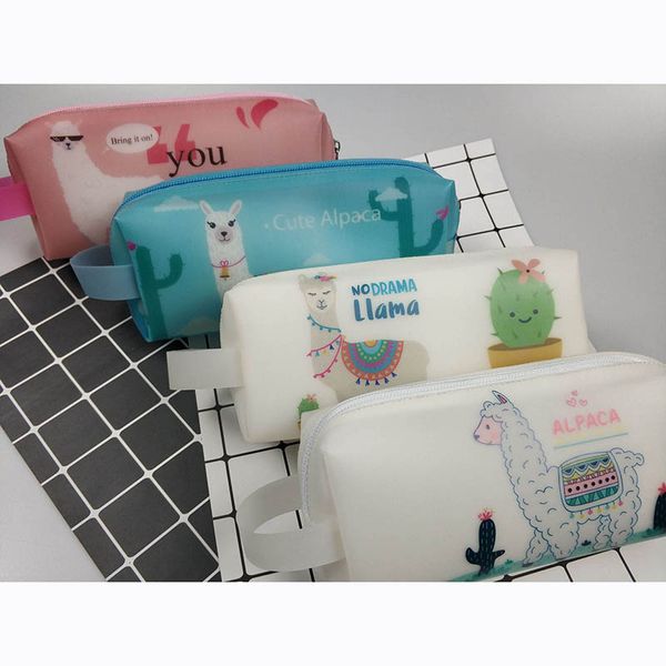 

big silicone school pencil case kawaii cactus pencil bag pouch cute sheep box large pen cases for girls korean stationery