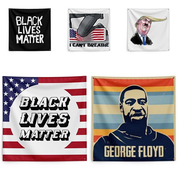 

george floyd printing tapestry black lives matter household wall banner black lives matter flag 150*150cm #qa29428