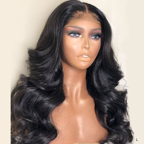 

13*4 130% 150% 180% lace front human hair wigs body wave for women brazilian 360 lace frontal remy low ratio plucked full end, Black;brown