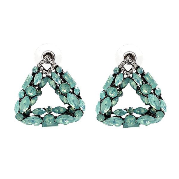 

euro-american personality triangular earrings with rhinestone cross-border selling jewelry, Silver