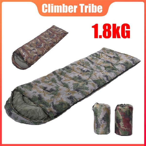 

sleeping bags outdoor camping bag 1.8kg 4 season camouflage sleep spring envelope trekking travel household portable /60