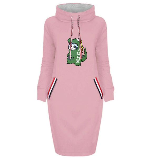 

womens designer spring dress ladys cartoon print dresses solid color casual dress for girls 2020 9 colors wholesale, Black;gray