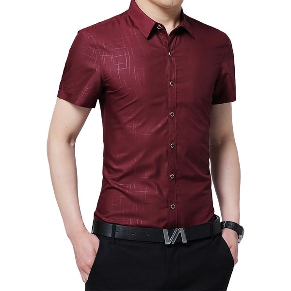

100% cotton short sleeve shirt soft business dress shirt casual comfortable 100% cotton short sleeve 4colors smart casual, White;black