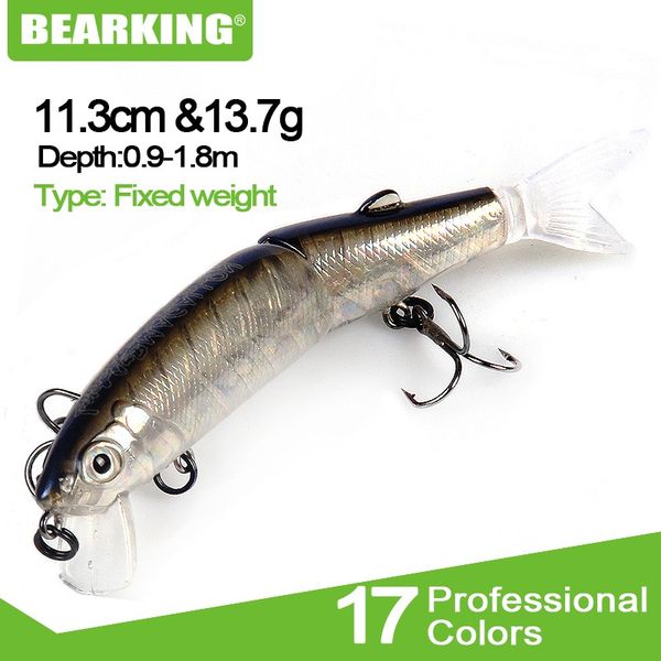 

bearking brand 1pcs minnow fishing lure laser hard artificial bait 3d eyes 11.3cm 13.7g fishing wobblers crankbait minnows