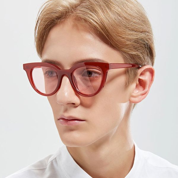 

cat eye sunglasses men retro luxury pink sun glasses ladies sunglasses women brand small sun glasses female oculos de sol, White;black