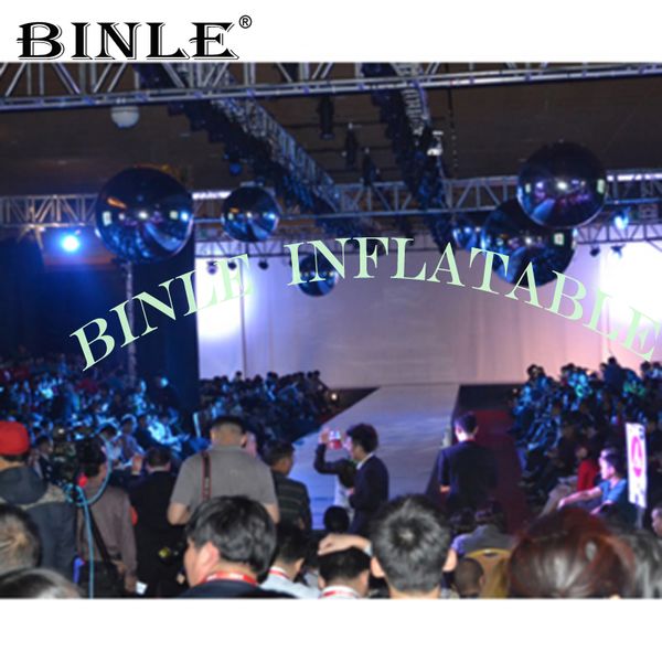 

2pcs durable multi-color pvc giant inflatable mirror ball hanging balloon for stage decoration