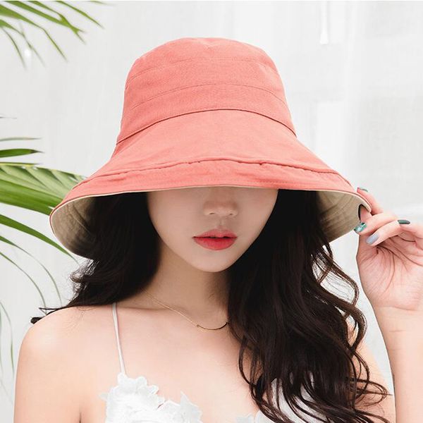 

2019 new summer big brim hats woman foldable defence ultraviolet rays cap high-end fashion girls fisherman hat woman, Blue;gray
