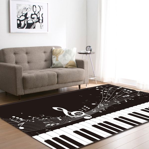 

black and white piano key living room carpets music notes kids room area rug mat soft flannel big home decoration rug carpet