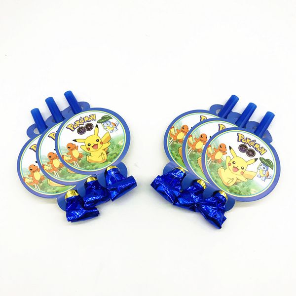 

6pcs go funny cartoon blowout whistles disposable child baby birthday party wedding supplies blowing dragon favors toys