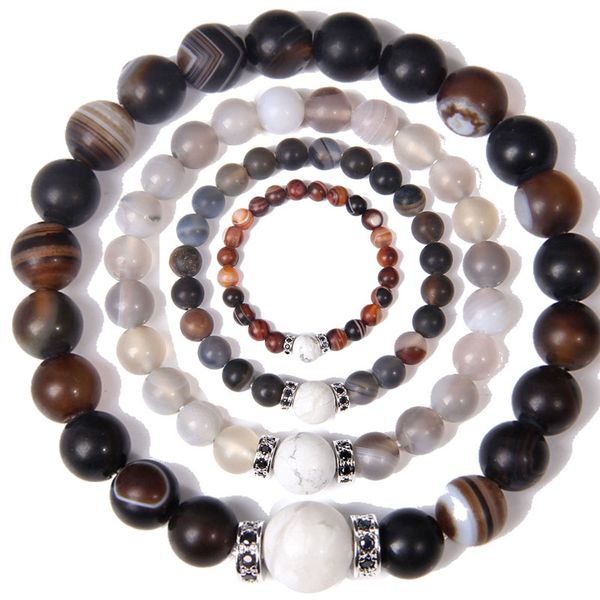 

natural genuine agates gem stone bracelet coffee black stripe agates jewelry bracelets for women men couples lover friend gifts
