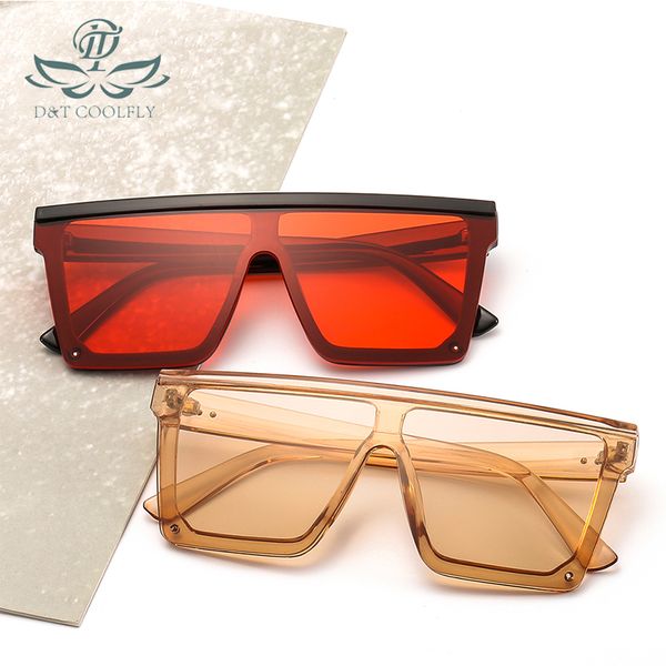 

d&t new fashion modern square sunglasses trendy classic couple cross-border sunglasses connecting lens pc uv400, White;black