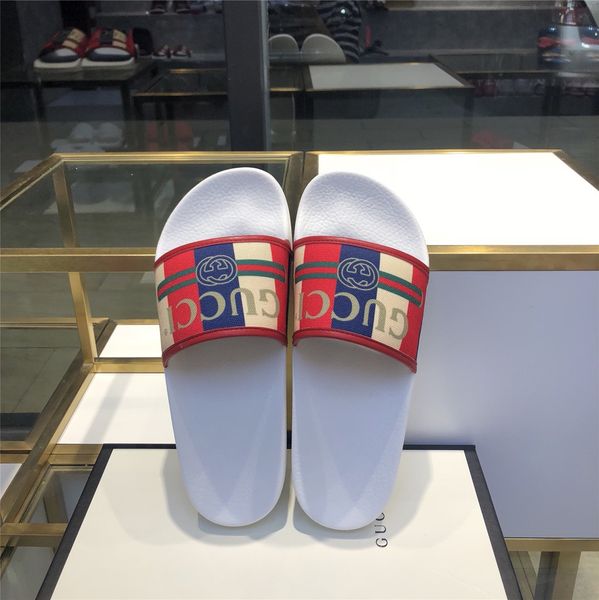 

2019 new sandals pure white striped slippers flat shoes women summer outdoor beach leisure flip-flops dhl 2