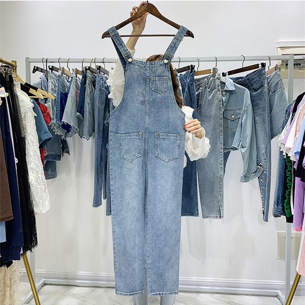 

2019 summer autumn women unique design fashion suspender denim jumpsuit a930, Black;white