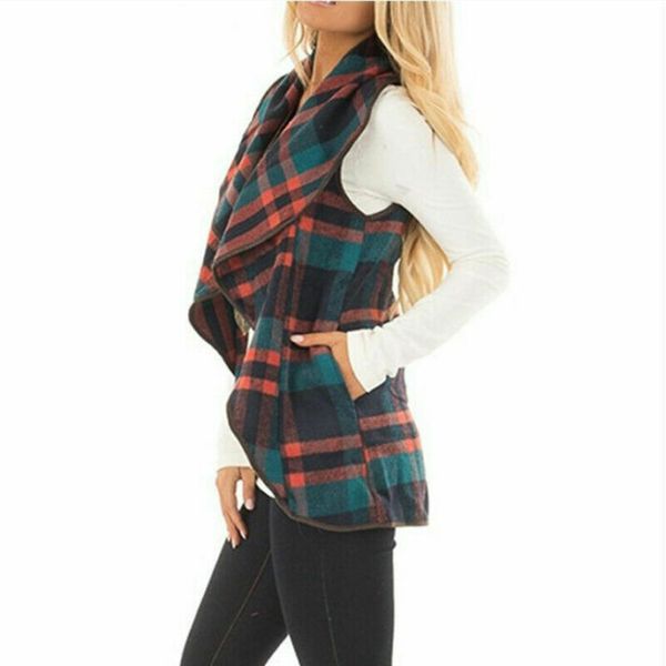

women fashion elegant office lady pocket coat sleeveless vests jacket outwear casual brand waistcoat colete feminino, Black;white
