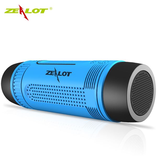 S1 Zealot Bluetooth Speaker mini portátil à prova d'água ao ar livre wireless wireless com lanterna LED suporte TF FM Radio para telefones PC