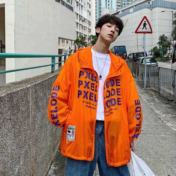 

s-xl men coat hoodies oversize loose sunscreen summer 2019 hip hop causal plus size thin male clothing bx298, Black;brown