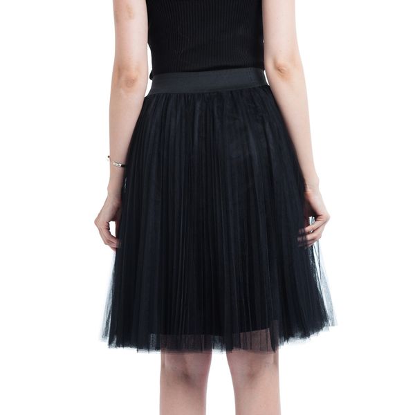 

fashion tulle skirt pleated womens elastic stretchy skirts summer bubble skirt faldas mujer moda 19jan30, Black