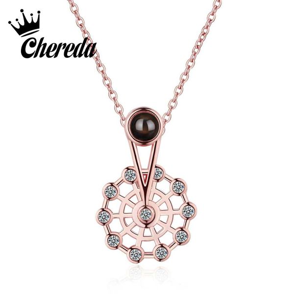 

chereda roulette 925 sterling silver necklace 100 languge say i love you chain pendants crystal confession girlfriend gift