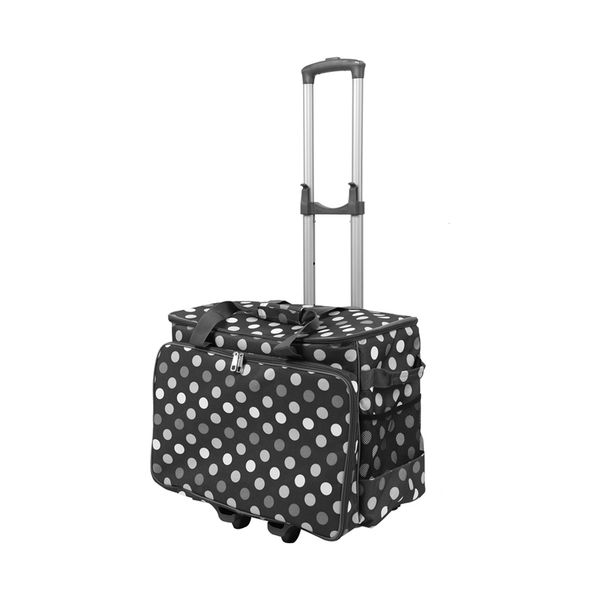 

durable oxford cloth storage bags sewing machine trolley travel bag large capacity home use multi-functional sewing machine bag, Black