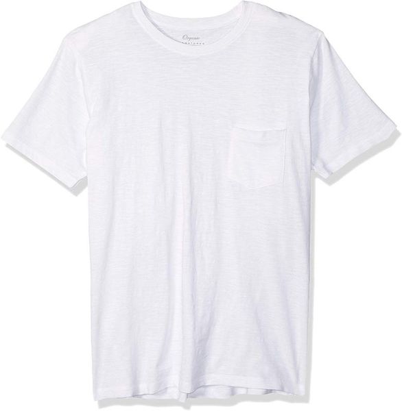 

ht18202 men's lightweight slub crewneck pocket t-shirt, White;black