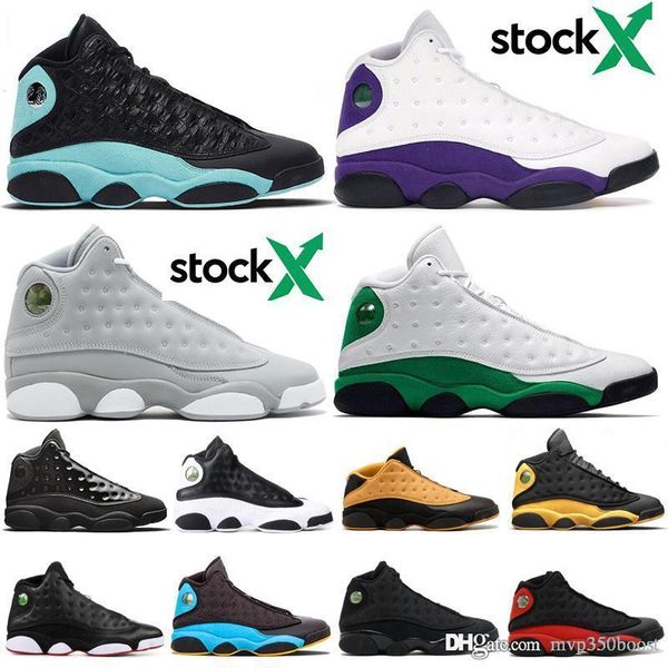 

air retro 13 13s man basketball shoes island green court purple cap and gown mens sports sneaker trainers breathable shoes 7-13