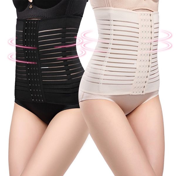 

women corset slim belt bodysuit women waist trainer slimming shapewear training corsets cincher body shaper 4 row hooks 15 button 1017, Black;white