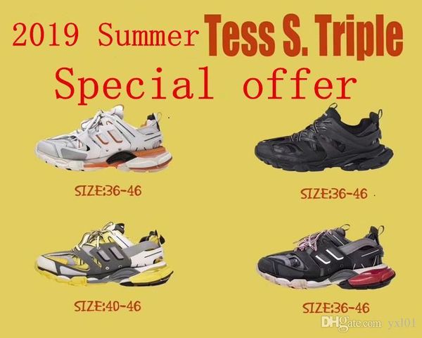 

s paris triple 2019 tess s.gomma trek low sneakers orange black red running shoes luxury women men jogging sports shoes 36-46