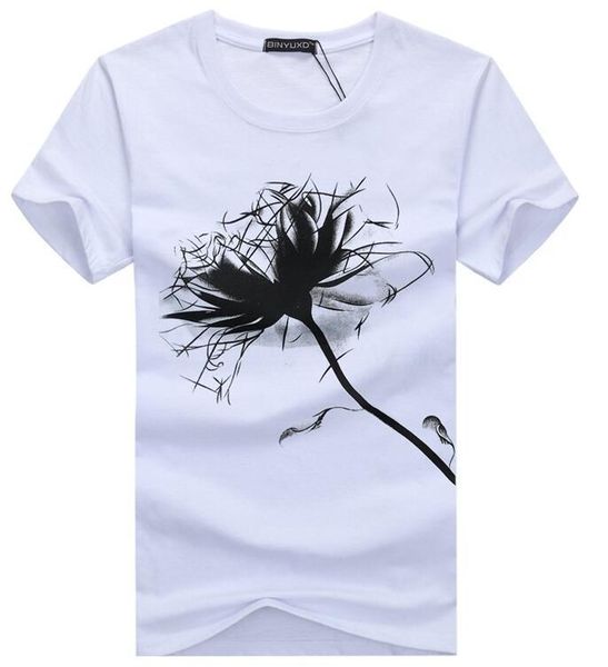 

5xl men o-neck t shirt 2018 summer fashion printed pattern mens slim t shirt plus size casual cotton t shirt men, White;black