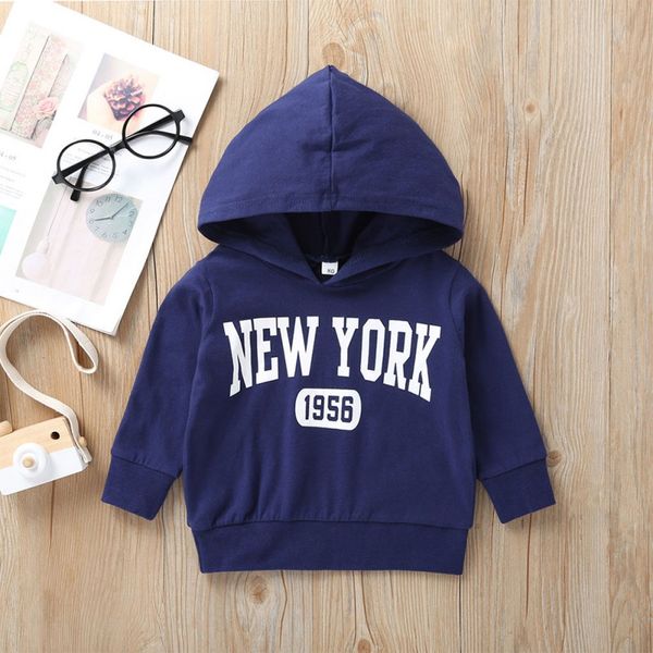 

autumn winter baby boy cute fashion letter printing long sleeve hoodies kids hooded sweatshirts, Black