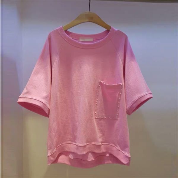 

kymakutu 2020 новый карманы твердая белая футболка с коротким рукавом женщины лето tshirt женская мода wild сыпучие футболочку femme tops, White